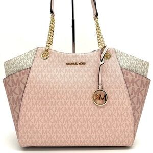 Michael Kors Large Jet Set Travel Chain Shoulder Bag Powder Blush Multi